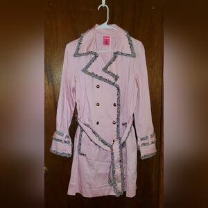 Du Jour Pink Trench Coat Sz Small